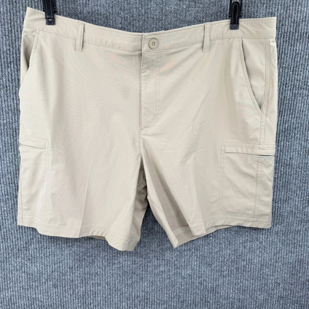 Chaps Mens Everyday Performance Cargo Shorts 42 Lot of 2 Black Khaki CM15SH465W